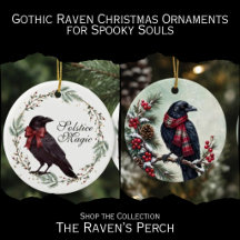 Gothic Raven Christmas Ornaments for Spooky Souls