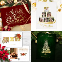 Real Foil Customizable Christmas Cards