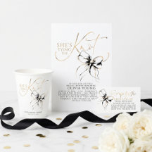 Black Bow She's Tying The Knot Bridal Shower Set