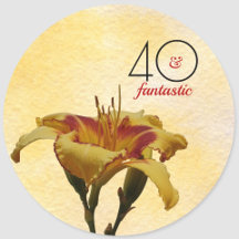 Yellow and Red Daylily 40th and Fantastic Birthday