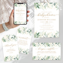 Greenery Eucalyptus Gold Baby Shower