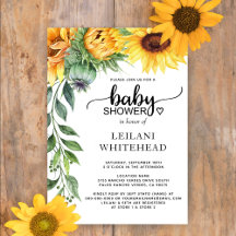 Sunflower Cascading Floral Baby Shower