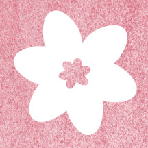 White flower on pink glitter background