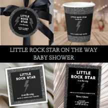 Little Rock Star On The Way Glitter Baby Shower