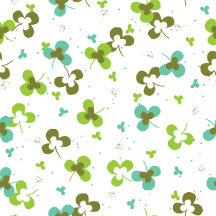 Happy Green Clover Leaves Art Pattern