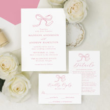 Elegant Rose Pink Bow Wedding