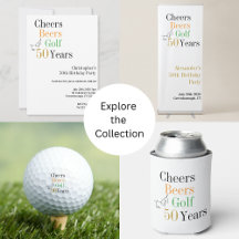 50th Birthday Golf Cheers Beers Party Supplies 