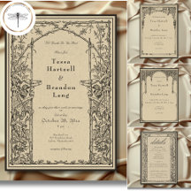 Vintage Gothic Medieval Line Border Wedding