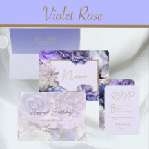 Violet Blue Rose Greeting Cards