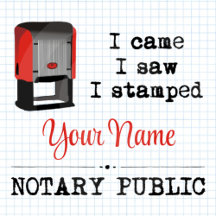 Came Saw Stamped Red Notary Stamp