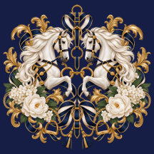 Luxury Equestrian White Horses Collection