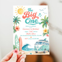 Retro The Big One Surf Beach 1st Birthday