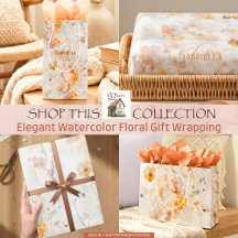 Elegant Watercolor Floral Pattern Gift Wrapping