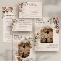 Vintage terracotta rose sage green leaves earthy