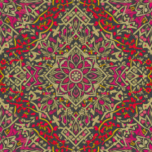 Oriental Rug Motif ,Flower Garden