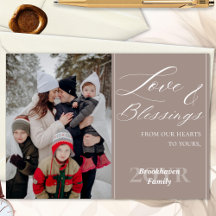 Custom Family Photo Modern Elegant Holiday Cards