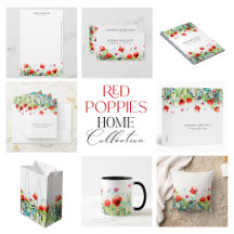Red poppies and spring flowers