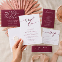 Burgundy Minimal Wedding Theme