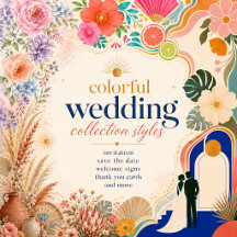 Colorful Wedding Collection Floral Collage suite