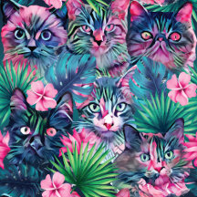 Summer floral cats