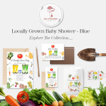 Locally Grown Baby Shower Gardening - Blue