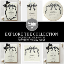 Coquette Black Bow Party Set