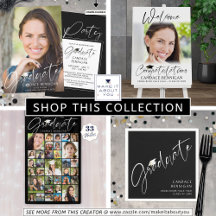 Modern Graduate Script Photo Black White