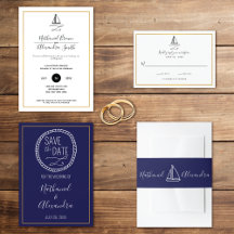 Nautical Sailboat Minimal Wedding Suite