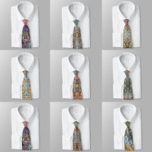 Boho Chic Flower Garden Watercolor Painting Ties