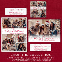 Best Selling White and Red Christmas Photo Cards
