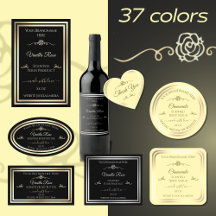 Vintage Rose Product Labels with Double Gold Frame