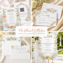 Soft Pastel Wildflower Wedding Stationery Suite