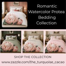 Pink Blush Romantic Watercolor Protea Collection