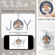 JOY Modern Minimalist Photo Christmas