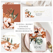  Floral Burnt Orange Terracotta Wedding