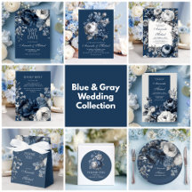 Modern Blue Theme Floral Wedding Collection