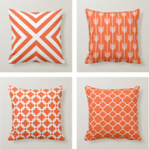 Orange & White Throw Pillows