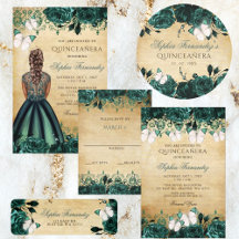 Vintage Green Princess Butterfly Quinceañera 