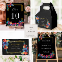 Black Fiesta Floral Wedding Ceremony & Reception