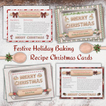 Festive Holiday Baking Recipe Christmas Cards