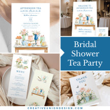 Bridal Shower Tea Party Illustration