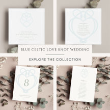 Blue Irish Celtic Swan Love Knot Wedding