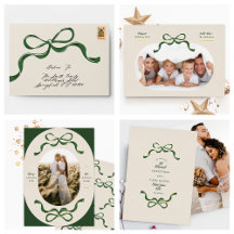 Modern Green Festive Retro Christmas Holiday Bows