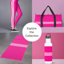 Personalized Name Hot Pink Fitness & Workout Gifts