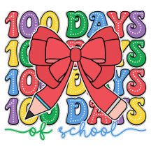 100 Days Of School Red Pencil Bow Coquette Teacher