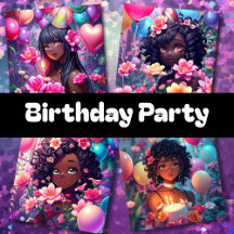 Anime Girls of Color Birthday Collection