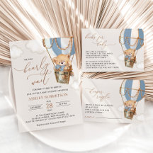 Bear in Blue Balloon Baby Shower Collection