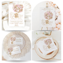 Teddy Bear Heart & Balloon Cute Baby Shower