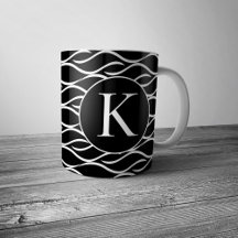 Black and White Wave Monogram