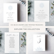 Ice Blue Snowflake Winter Wedding